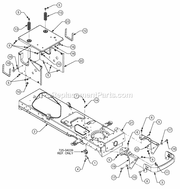Frame Diagram and Parts List for 13A-241G100 Cub Cadet Lawn Tractor